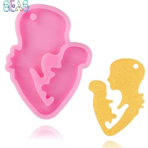 Mother Loves Baby Silicone Molds DIY Epoxy Resin Molds Keychain Silicone Mold Craft For Key Ring Decoration