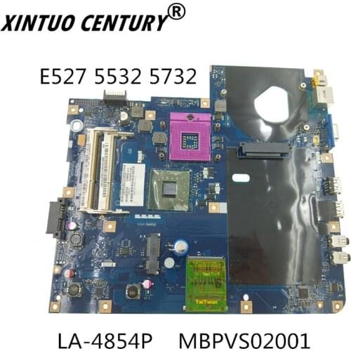MBPVS02001 LA-4854P için fit acer E525 E527 5532 E725 5734 5732 laptop anakart GL40 test çalışma