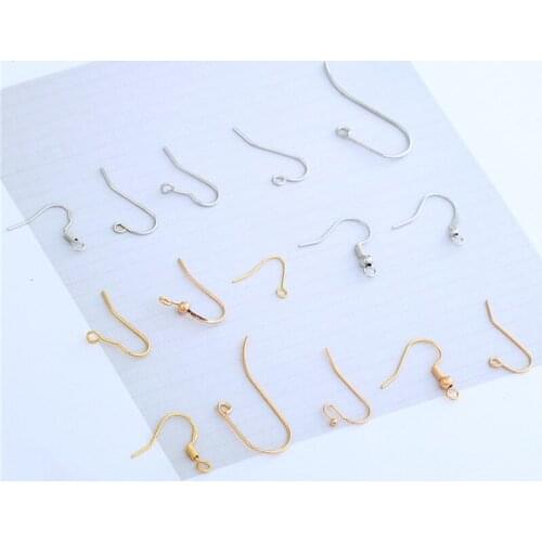 Copper plated 18K gold ear hook ear hook anti allergy DIY handmade material accessories Earrings ear clip accessories
