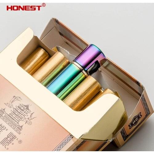 Honest metal gas lighter personalized lighter mens cigarette gift creative grinding wheel portable lighte
