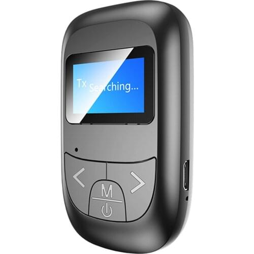 Mini Bluetooth 5.0 Wireless Adapter 2-in-1 Bluetooth Audio Adapter with LCD Display Transmitter Receiver 3.5mm Interface