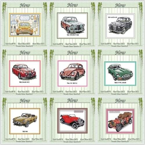Antique car old style Classic decor painting Counted printed on canvas DMC 14CT 11CT Cross Stitch Needlework kits Embroidery Set