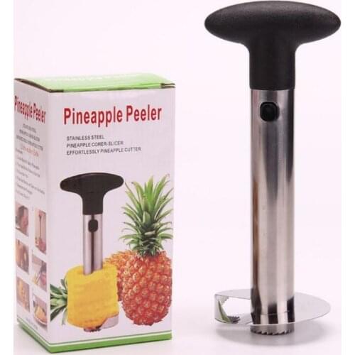 Stainless Steel Pineapple Peeler Fruit Corer Slicer Stem Remover Kitchen Tool with Retail Package LX6553