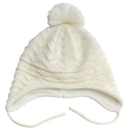 2019 Autumn Winter Baby Hat Cotton plus Velvet girls Cap Beanies For Boys Girls Child Hat With Ball Ear Protection Toddler Hat