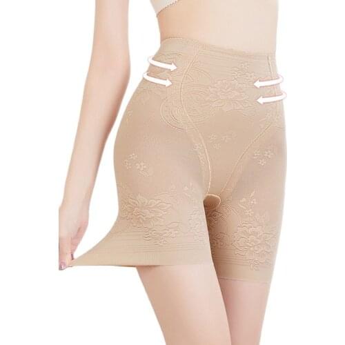 Lifting Hip-closing Abdominal Safety Pants Women Lace Flower High-waisted Body-shaped Shaper