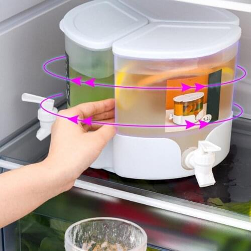 5.2L Rotatable Drink Dispenser Water Jug With Faucet Cold Water Bottle Kettle TeaPot Kitchen Lemonade Jug Drinkware Container