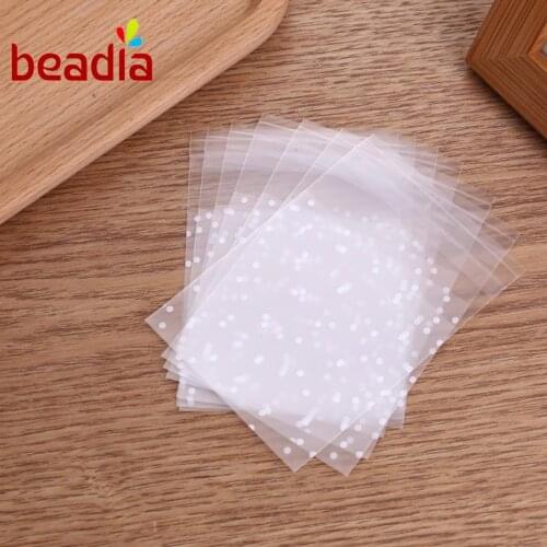 100pcs Transparent Round Spot Dot Candy Cookies Beads Moisture Proof Self Adhesive Gift Bag Pouches Wedding Brithday Gifts DIY
