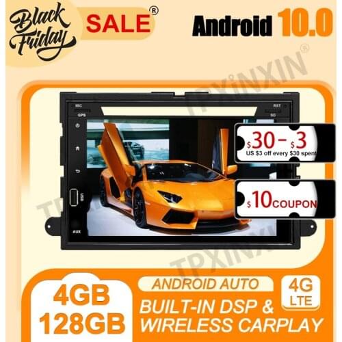PX6 Android 10.0 4G+128G For Ford Fusion Explorer 2006-2009 Multimedia Player Auto Radio Tape Recorder GPS Navigation Head Unit