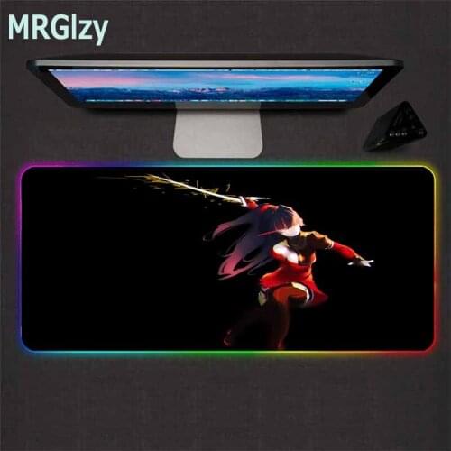 RGB mouse pad grande jogo de computador anti-derrapante LED de borracha natural com travamento lateral mousepad