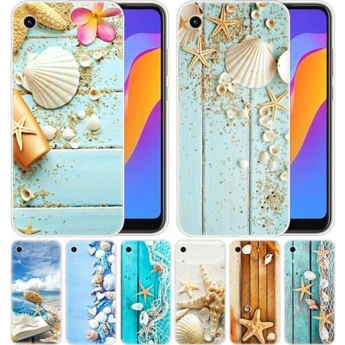 Luxury Silicone Case Blue Wood Seashells Sea Star for Huawei Honor 9X 8A 7A 20 Pro 7X 8X 7S 8S 8 9 10 Lite View 20 20i 10i Play