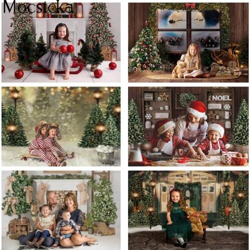 Merry Christmas Backdrop for Photography Winter Snow Bokeh Photo Background Newborn Children Portrait Photo Booth Backdrop Props