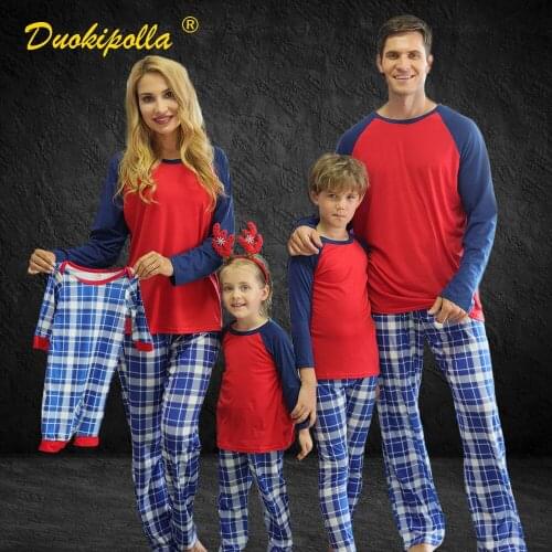 Christmas Mother Father Daughter Son Pajamas Set Kids Plaid Sleepwear Baby Romper Halloween Matching Family Outfits Family Look