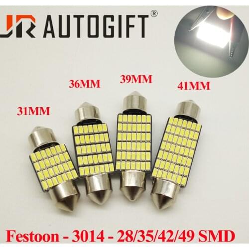 4Pcs C5W LED Car Interior Light Canbus Festoon 31/36/39/42mm LED Bulbs 12/24V 28 35 42 49 SMD 3014 Dome Reading Light Auto Lamp