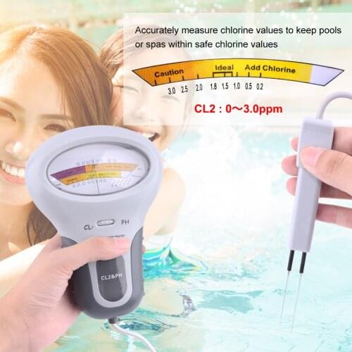 Chlorine Meters PH Tester 2 In 1 Tester Water Quality Testing PH Cl2 Level Tester For Family Outdoor Swimming Accessories Pool