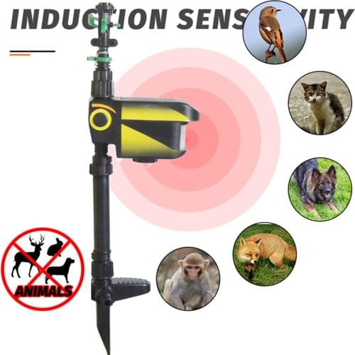 Outdoor Solar-Powered Motion Activated Sprinkler Rodent Animal Repeller Deer Rabbits Squirrels Birds Deterrent
