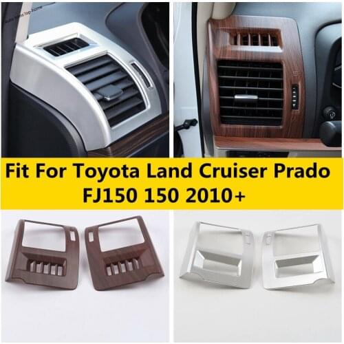Wood Grain / Matte Interior For Toyota Land Cruiser Prado FJ150 150 2010-2020 Side Front Air Outlet Vent Cover Trim Accessories