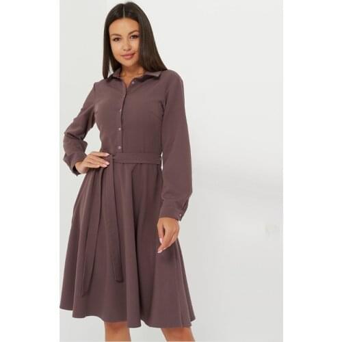 Office Lady Women Casual Turn Down Collar Shirt Dress Long Sleeve Sashes Elegant Fashion Party Dress Solid New 2020 Loose