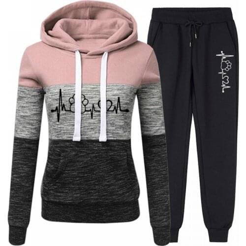 Womens Suit Hoodies Pants Long Sleeve Pullover Hoodie Hooded Sweater Sweatpants Sweatshirt and Trousers Tracksuit Two-Piece