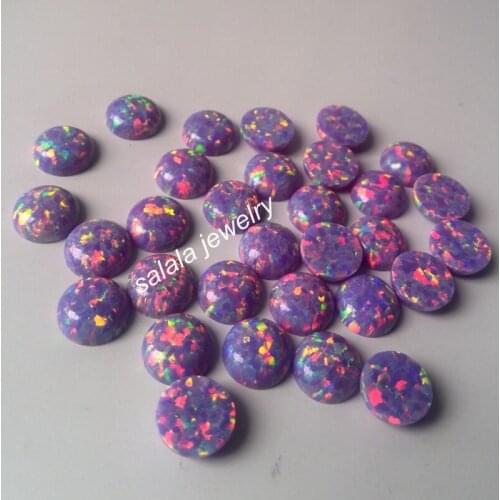 100pcs/lot Free Shipping 8mm synthetic round cabochon Opal , cabochon opal for body jewelry