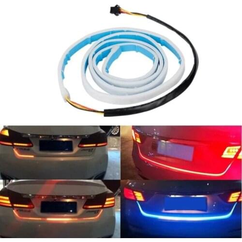 2021 120Cm 12V Universal Car Five Color Flow Type 56 LED Car Tailgate Strip Waterproof Brake Driving Turn Signal Light