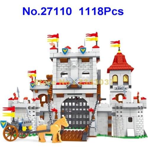 Ausini 27110 1118pcs Knight Castle Carriage Medieval 9 Building Block Toy