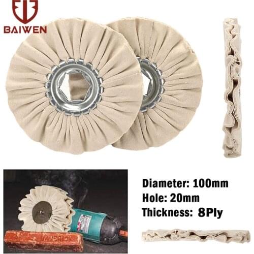 4 Inch Grinding Wheel Airway Buffing Pads Cotton 100*20mm Metal Polishing Abrasive Wheels for Power-operated Grinders