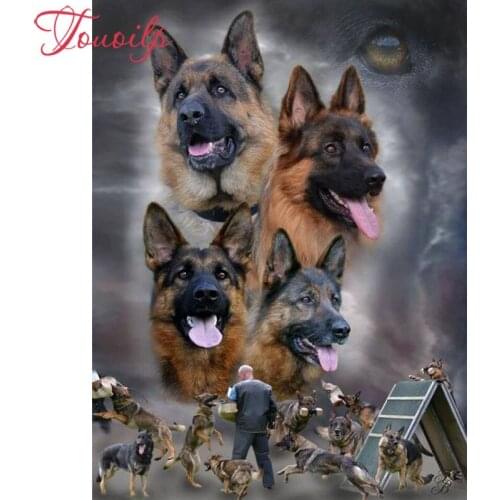 5D diamond Mosaic Picture Diamond Embroidery German Shepherd 5d Diamond Painting Cross Stitch Patterns round drill Needlework