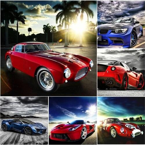5D DIY Diamond Painting Car Scenery Cross Stitch Tools Kit Full Drill Mosaic Embroidery Home Decor Handmade Hobby Art Mural Gift