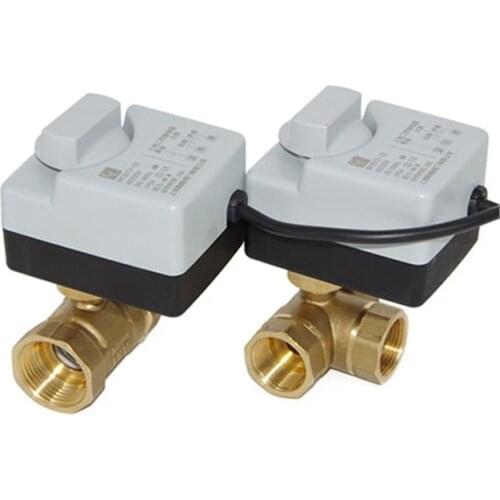 AC220V DN15 DN20 DN25 brass electric valve 2-way 3-way motorized ball valve three wires Electric Actuato with Manual switch