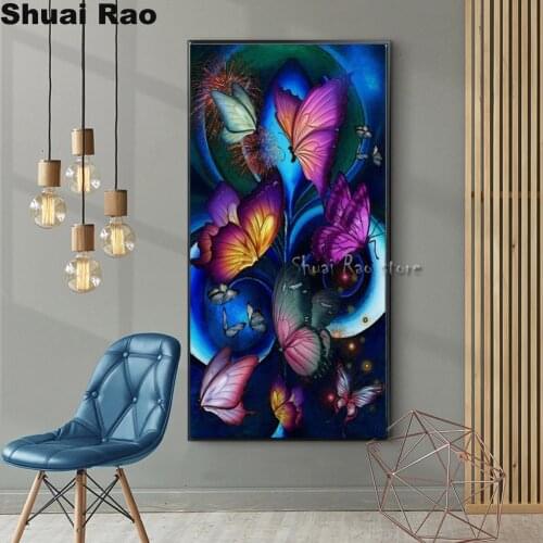 Diy diamond painting coloful butterfly full square round drill diamond mosaic 5d embroidery diamond cross stitch home decoration