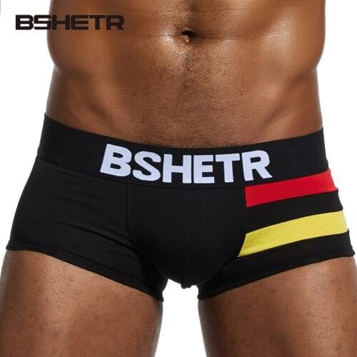 BSHETR Brand New Men Underwear Homewear Cueca Trunks Gay Boxer Shorts Cotton City Style Sexy Printed Comfortable Male Panties