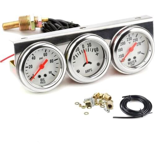 TiOODRE 12V Triple Combination Instrument Oil Pressure Water Temperature And Current Auto Modified Mechanical Combination