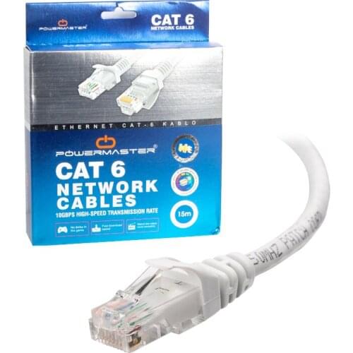 CABLE. CAT6 15 METER GRAY BOXED POWERMASTER