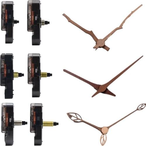 DIY Creative wall clock Wooden hands with SUN Step Clock movement Walnut wood needle Quartz Clock replace part Accessories