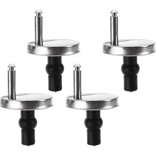 LUDA 4Pcs Toilet Seat Fittings, Toilet Seats Hinges with Bases and Screws, Toilet Seat Cover Top Fixing Replacement Fitting