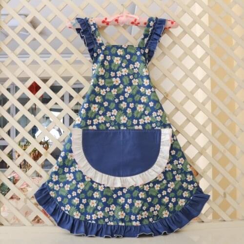 Cute cotton aprons for woman with pocket multi-use cleaning apron Commercial Restaurant Home Bib delantal cocina kitchen apron