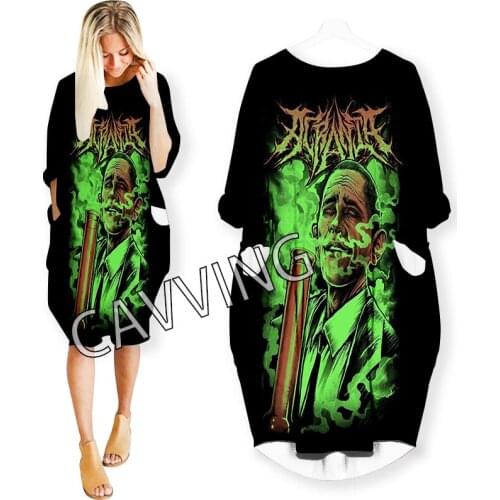 CAVVING 3D Print ACRANIA Rock Fashion Midi Funny Shirts Harajuku Top Women US Sizes Womens Skirt Long-sleeved Dresses