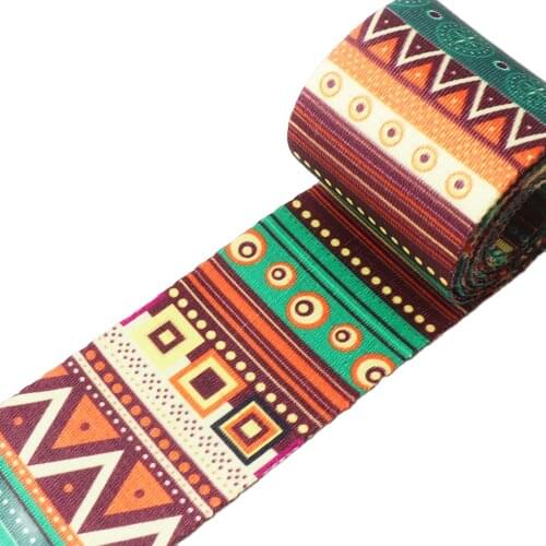 50mm Colorful Soft Webbing with Geometric Pattern for Purse Bag Handbag Singelband Bag Belt Woven Belt Straw Trim By the yard-2"
