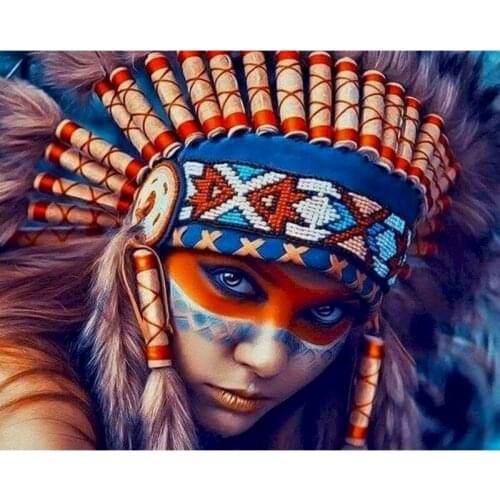 CHENISTORY Painting By Numbers Indian Colour HandPainted DIY Figure On Canvas Home Children Adults Kits Decoration Gift Wall Art