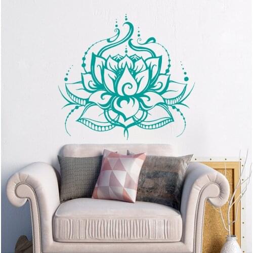 Yoga Lotus Beautiful Wall Stickers Waterproof Home Special Vinyl Living Room Bedroom Wall Decal Yoga Studio Mural Decor SYY354