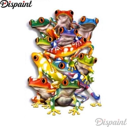 Dispaint Full Square/Round Drill 5D DIY Diamond Painting "Cartoon frog scenery" 3D Embroidery Cross Stitch 5D Home Decor A12207