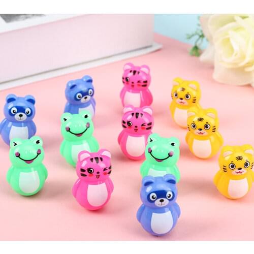 10Pcs Kawaii Mini Cartoon Animal Tumbler Toddler Toys Kids Birthday Party Favors Baby Shower Gifts Giveaways Pinata Fillers