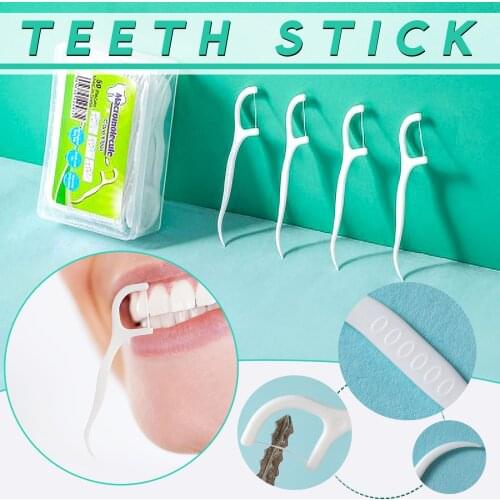 Disposable Dental Floss Dental Cleaning Tooth Stick Floss Pick Interdental Brush Dental Flosser Teeth Cleansing Tools#p30