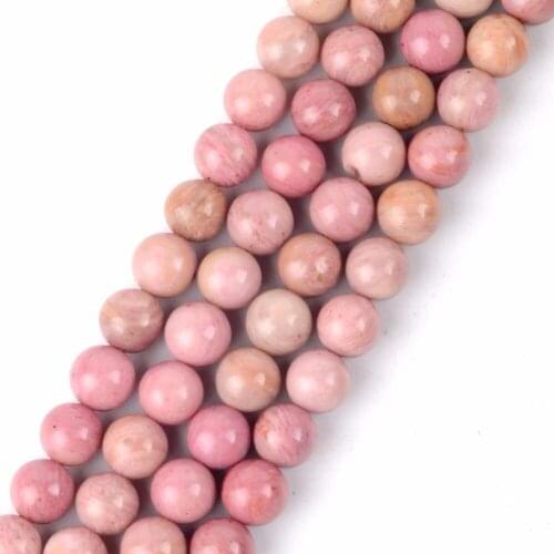 Wholesale Natural Stone Beads Red Rhodonite Round Beads For Jewelry Making 4 6 8 10 12mm Spacer Beads Diy Bracelet Jewellery 15"