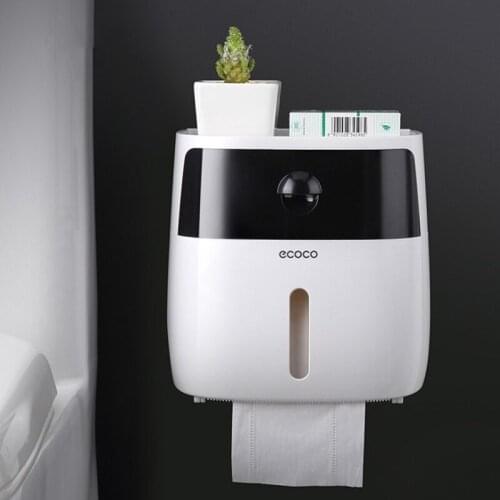 Plastic toilet paper holder wall-mounted paper holder storage box Bathroom waterproof double tissue box toilet paper holder