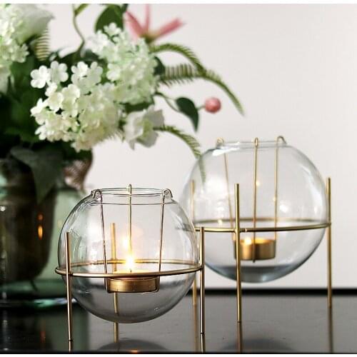 Simple Girl Heart Romantic Candle Light Dinner Transparent Glass Candle Stick Living Room Table Decoration Decoration Crafts