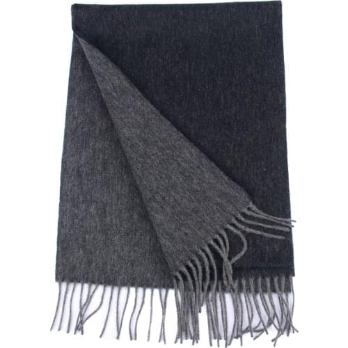 2021 Luxury Cashmere Wool Men Scarves,Warm Winter Man Scarf Charcoal Grey Wool Scarves Comfort Dual Color Fashion Casual Wear
