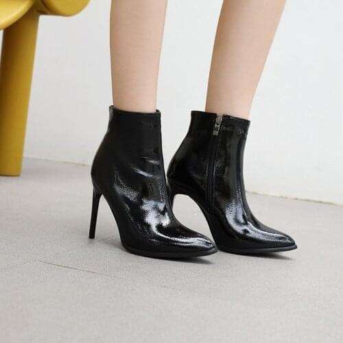 Autumn And Winter new style Simplicity High heels Short boots Fashion girl party Womens boots blue plus size 34-43 high 10cm