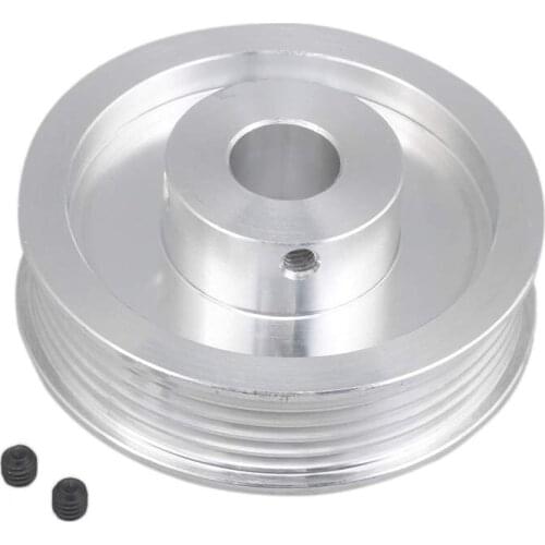 Multi-slot Belt Pulley 6061 Aluminum 58mm Dia 12mm Inner Dia 22mm Width