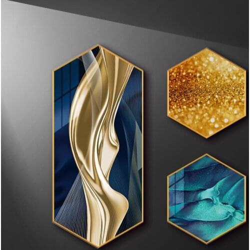Nordic Creative Green Gold Foil Wall Art Canvas Poster Cuadro Modern Abstract Painting Print Wall Pictures for Living Room Decor
